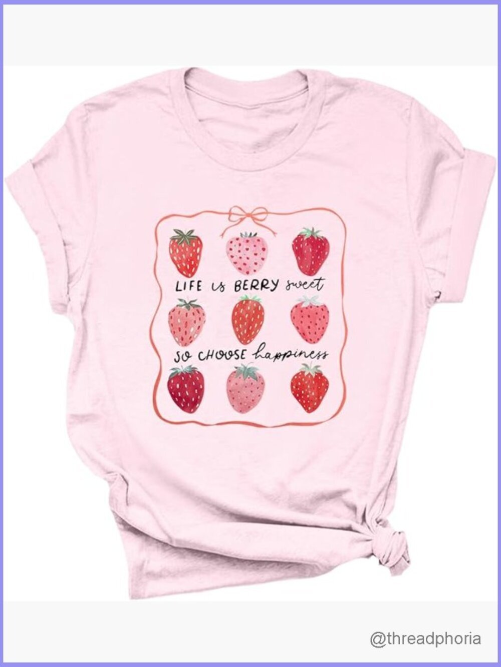 Cute Strawberry Graphic Tee for Women Garden Casual Summer Shirt